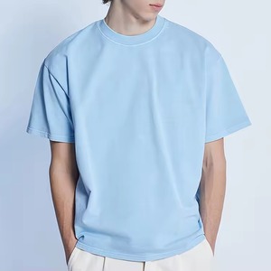 เสื้อยืดคอกลมชาย ผ้าฝ้าย 100% คุณภาพสูง ทรงโอเวอร์ไซส์ สไตล์ลำลอง รับออกแบบโลโก้ ตัดเย็บแบบไหล่ตก - Product Image 3