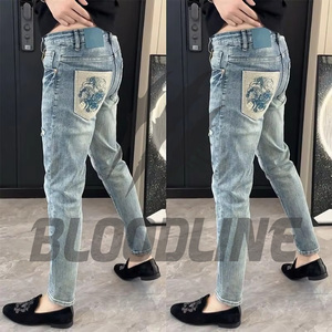 Pantalones Cargo de Mezclilla para Hombre, Corte Slim Fit, Lavado Stonewash, Cintura Media, Color Sólido, Estilo Utilitario, Tela de Mezclilla de Primera Calidad, Duraderos - Product Image 3
