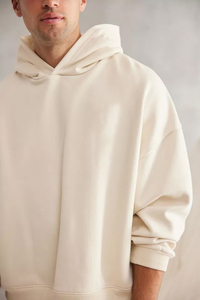 Wholesale 100% Cotton Men's Winter Hoodies Casual Jogging Gym Wear with Custom Logo Fashionable Outdoor Beaded Technics - Product Image 2