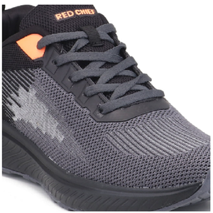 Chaussures de course noires en graphite pour hommes, baskets athlétiques basses à lacets, respirantes, confortables et amorties - Product Image 3