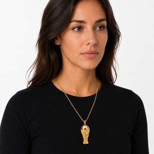 Women's Gold Plated Pendant Necklace With Trophy Design Snake Chain Classic Everyday Wear - Product Image 5