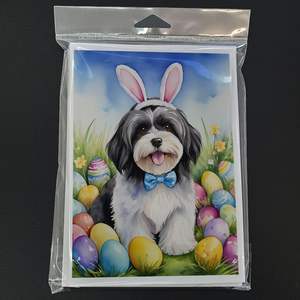 Whimsical A7 Size 5x7 Havanese <b>Easter</b> Egg Hunt Blank Note <b>Cards</b> <b>Pack</b> of 8 with Envelopes for Greeting Purpose - Product Image 3