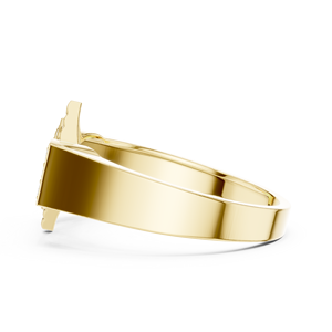 Yellow Gold Geometric Diamond Cluster <b>Ring</b> with Triple Shape Design Modern Statement Fine Jewelry <b>for</b> Women - Product Image 4