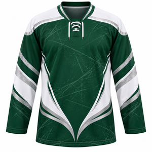 Maillot de hockey sur glace unisexe respirant grande taille, service OEM, quantité en stock, personnalisable pour équipe sportive, 100 % polyester - Product Image 2