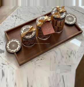 Rfcrafts Vaisselle de service en bois de style moderne de luxe avec incrustation de nacre Contenants à dessert pour mariage à domicile - Product Image 1