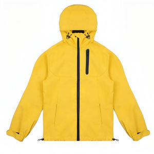 Veste coupe-vent imperméable respirante à capuche en toile softshell avec logo frontal pour l'hiver - Product Image 5