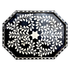 Nueva llegada: Bandeja decorativa con incrustaciones de hueso de diseño colorido, bandeja de servir con asa, bandejas decorativas a precio de fábrica al por mayor. - Product Image 2