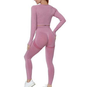 Ensembles de yoga décontractés respirants à séchage rapide pour femmes, vêtements de sport de haute qualité en Spandex/Polyester, le meilleur matériau - Product Image 2