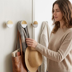 Pomos Redondos Modernos Minimalistas de Madera con Incrustaciones de Latón Tejido, Multifuncionales para Muebles de Dormitorio y Villa - Product Image 5