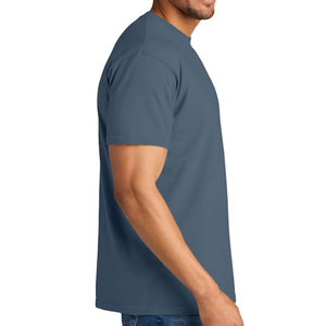 T-shirt pour homme à manches courtes, col rond, couleur unie, coupe classique, en jersey de coton décontracté - Product Image 2