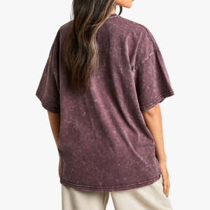 Camiseta Casual Personalizada para Mujer, Estilo Urbano, de Alta Calidad, Poliéster/Algodón, Transpirable, Antiarrugas, Cuello Redondo, Logotipo Bordado, Color Sólido - Product Image 3