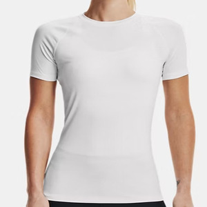 Premium Women's <b>White</b> <b>Long</b> <b>Sleeve</b> O-Neck Knitted <b>T</b>-<b>Shirt</b> Oversized Sporty 100% Cotton Eco-Friendly Breathable Quick Dry Front - Product Image 1