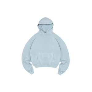 Custom Light Blue Hoodie Heavyweight Cotton Oversized Drop Shoulder <b>Pullover</b> <b>Men</b> Blank Streetwear Fleece - Product Image 5
