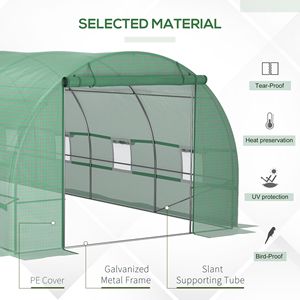Serra Grande con Telaio in Acciaio 19FT X 10FT X 7FT con Finestre e Porta, Kit Casa Calda per Giardini - Product Image 4