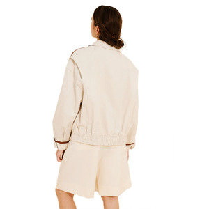 Ensemble veste courte décontractée en nylon pour femme, tenue d'été légère personnalisée, OEM, deux pièces, fournisseur de mode en gros, vestes pour homme - Product Image 4