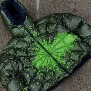 Custom Wholesale Manufacturer <b>Heat</b> Reactive Fabric Puffer Jacket Thermal Color Changing Spider Web Winter Outerwear Warm <b>Coat</b> - Product Image 3