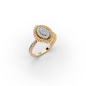 Bague de fiançailles avec diamant de laboratoire taille marquise de 1 carat, or blanc, plaqué platine, certifié IGI, design halo en spirale - Product Image 4