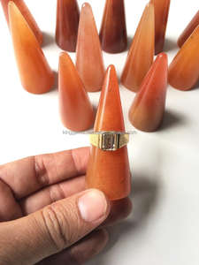 Soporte de anillo de Aventurina al por mayor más vendido Feng Shui piedra preciosa tallada decoración del hogar Popular cristal rojo piedra pieza anillo pantalla - Product Image 4