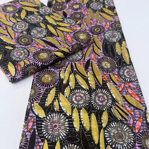 Tela Africana con Estampado de Cera Estilo Nigeriano, 100% Algodón, Patrón Vibrante para el Mercado de Moda de Sudáfrica - Product Image 1