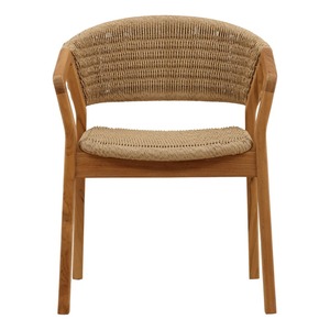 Chaise en bois massif de qualité supérieure avec assise artisanale tressée à la main, mobilier scandinave minimaliste pour restaurant, café et hôtellerie - Product Image 2