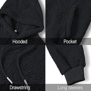 Hoodies for Men Zip up Jacket <b>Sherpa</b> <b>Lined</b> Fleece Sweatshirts Heavyweight Thick Winter Thermal Cardigan Coat - Product Image 5
