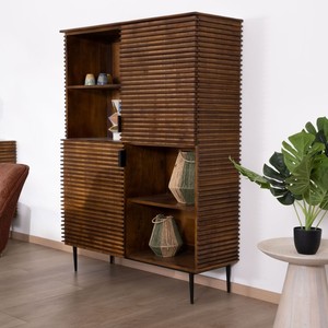 Aparador estilo Vandana Amber Mark en madera de teca y mango oscuro - Product Image 3