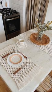 Manteles Individuales Rectangulares de Macramé Bohemio Personalizados al por Mayor, Accesorios Ecológicos para el Hogar, JNC Macramé - Product Image 5