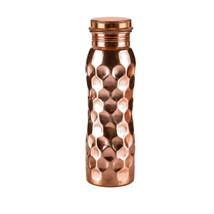 Bouteille d'eau artisanale en cuivre pur, anti-fuite, vaisselle ayurvédique de luxe, artisanat indien écologique pour la santé et les entreprises - Product Image 3