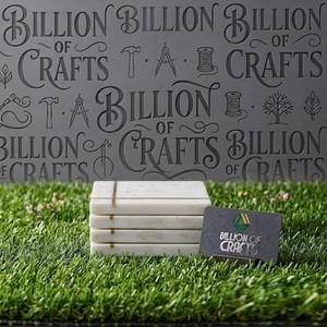 Juego de 6 Posavasos de Mármol Natural con Incrustaciones de Latón, Elegante Protector de Mesa, Posavasos Decorativos de Piedra - Product Image 5