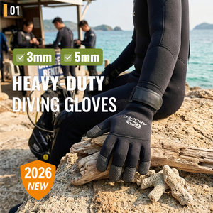 Aropec 2026 Nuevos Guantes de Buceo de Neopreno y Kevlar de 3mm/5mm con Palma y Dedos Reforzados, Correa de Muñeca Ajustable - OEM/ODM/OBM - Product Image 2