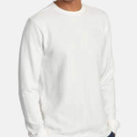 Sweat-shirt d'hiver pour homme en polyester/coton, léger, uni, manches longues, col rond, impression de logo personnalisée, en polaire