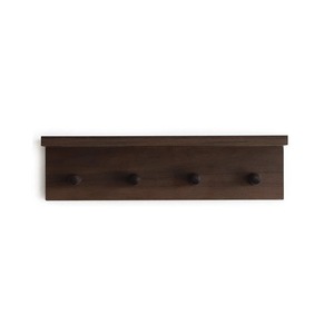 Wood <b>Wall</b> Mounted <b>Coat</b> <b>Rack</b> With 4 Hooks Minimalist Design For Clothing Storage Drill Installation - Product Image 5