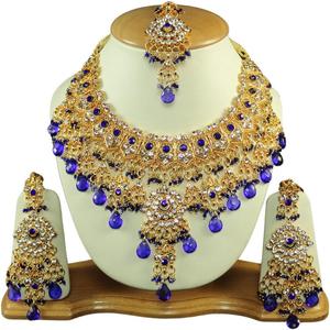 Vintage Style Stainless Steel Turquoise Flower Design Set Necklace Earrings Headpiece Purple Women Engagement Wedding - Product Image 1