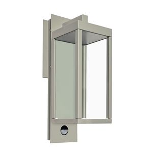 Lampada da parete per esterni a LED integrata con paralume in vetro trasparente e sensore di movimento, modello 22529 - Product Image 1