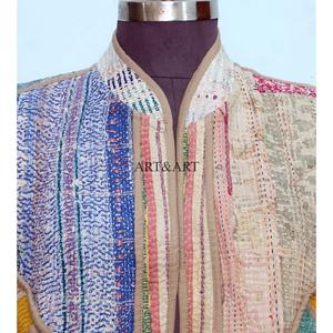 Nuevo Producto: Blusa India Hecha a Mano con Tejido de Algodón, Parches Multicolores, Estilo Kantha Vintage, Corta, Transpirable, Ecológica, con Botones y Cuello en V - Product Image 3