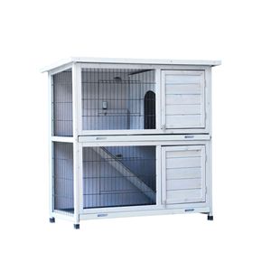 Conigliera da Esterno in Legno con Rampa e Vassoio Rimovibile, Gabbia per Conigli e Arredamento per Animali Domestici - Product Image 3