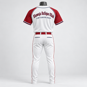 Uniforme de baseball pour hommes Khawaja Rafique Ullah Enterprises, rayé blanc et bleu, polyester respirant, antibactérien, coupe régulière - Product Image 3