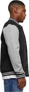 Chaqueta Varsity Negra y Gris para Hombre con Cierre de Botones, Corte Regular, Estilo Casual, Cuello Camisero, Material de Poliéster y Algodón - Product Image 5