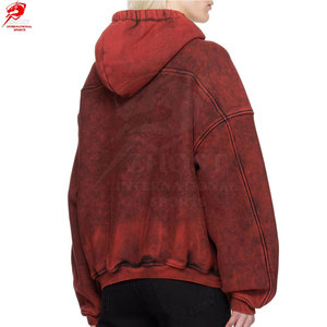 Sudadera con capucha oversize de color liso para mujer, estilo acid wash, ropa de invierno, hecha en Pakistán - Product Image 2