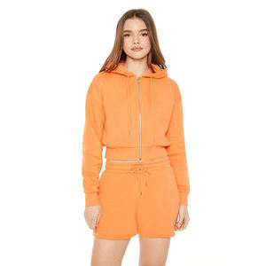 Sudadera con capucha de alta calidad, personalizada, 100% algodón, a la moda, con cremallera completa, para mujer, manga larga, cálida para invierno, corte ajustado, con logo frontal. - Product Image 6