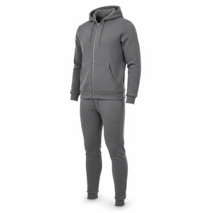 เสื้อฮู้ดซิปแขนยาวคุณภาพสูงสำหรับฤดูหนาวปี 2026 ไซส์พลัส สั่งทำได้ ผ้าฟลีซเรียบ 2 in 1 ชุดวอร์มสตรีทแวร์ - Product Image 1