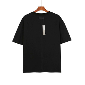 T-shirt noir à manches courtes et col rond pour homme, coupe ample, décontracté, en jersey 100 % coton, motif lettres tricoté - Product Image 6