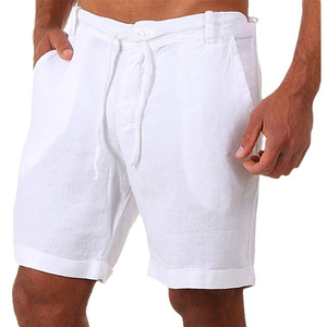 Drawstring Pocketed Cuffed <b>Men</b> <b>Shorts</b> Casual Comfortable Custom Front Logo OEM ODM Wholesale <b>Woven</b> 100% Polyester Mid Breathable - Product Image 1