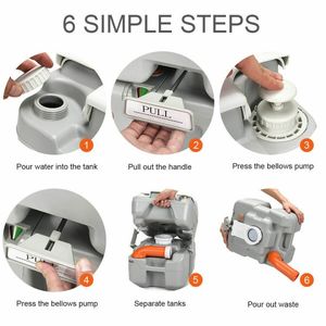 WC Portatile da Viaggio da 5,3 Galloni con Pompa a Pistone per Uso in Movimento - Product Image 5