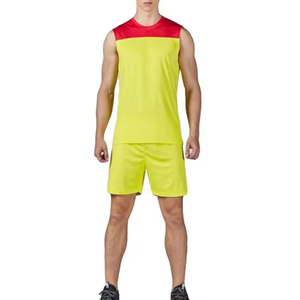 Ensemble de maillots de volley-ball sans manches pour hommes, bleu, jaune, marine, respirant, en polyester, uniforme adulte - Product Image 5