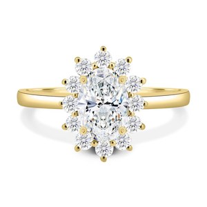 Gorgeous Oval Cut Diamond Floral Ring For Women's Lab Grown 3.00CT With 14K Solid Gold Fine Engagement Surprise Gift For Lovers - Product Image 4