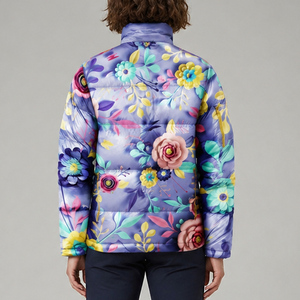 Premium <b>Puffer</b> <b>Women</b>’s Floral Printed <b>Jacket</b> For Winter Custom Wear For <b>Women's</b> Windproof Zipper Closure Side Pocket Coat - Product Image 2