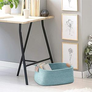 Customised Handwoven Desktop Storage <b>Basket</b> Sundry Storage Cotton Rope <b>Basket</b> Cotton Rope Woven Storage <b>Basket</b> - Product Image 5