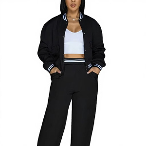 Ensemble de shorts décontractés vintage pour femmes, 2 pièces, 100% coton avec poche, pour les vacances, sorties européennes et américaines - Product Image 1