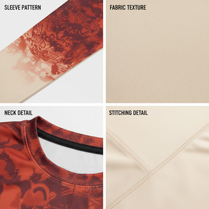 high Quality Men's Long Sleeve Fishing Shirt Sublimation Print Red White Gradient UPF 50 Anti-Uv Protection Outdoor Wear - Product Image 5